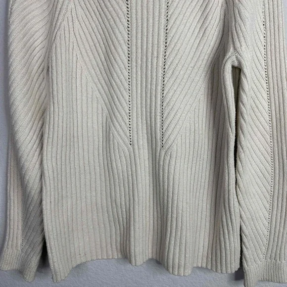 Sundance Sweater Womens Large Beige Ribbed Long Sleeve Turtleneck‎ Casual Boho - Picture 5 of 8
